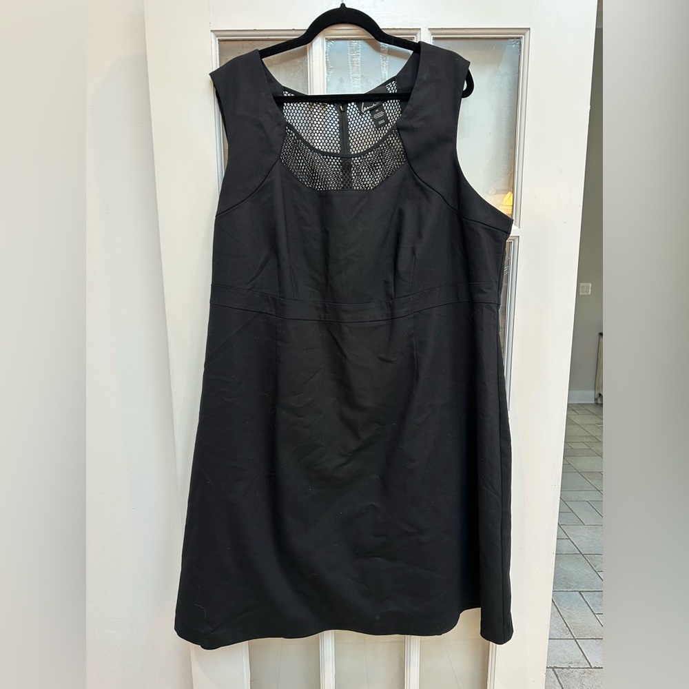 Lane Bryant Black Sleeveless Cocktail Party Club Dress Mesh Goth  Plus Size 28